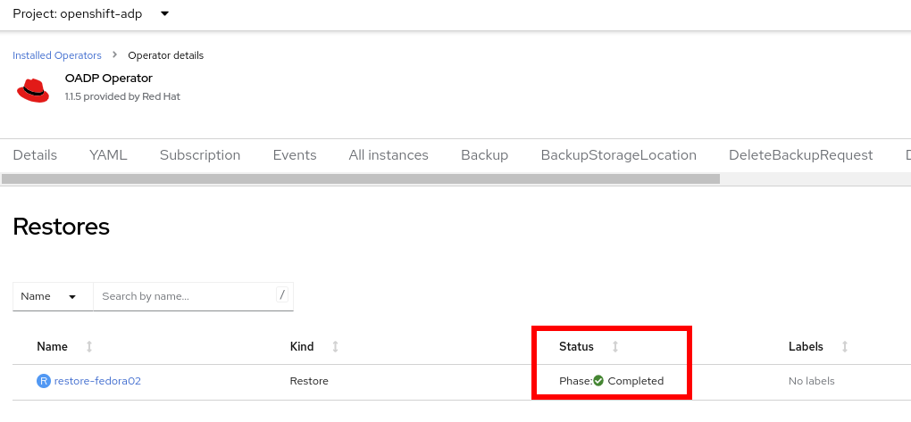 07 Restore Completed