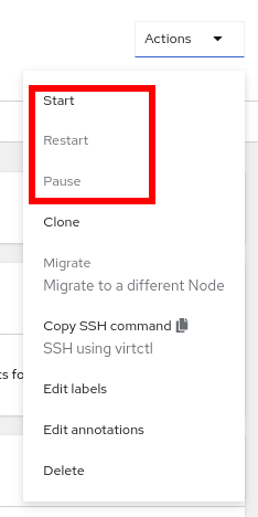 32 VM Actions List Stopped