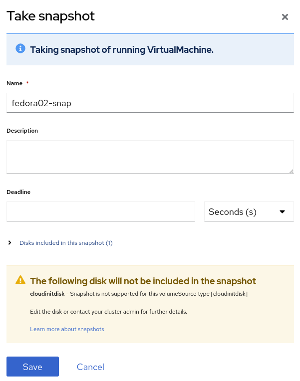 11 VM Snapshot Dialog